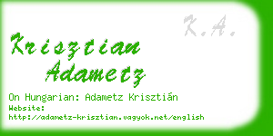 krisztian adametz business card